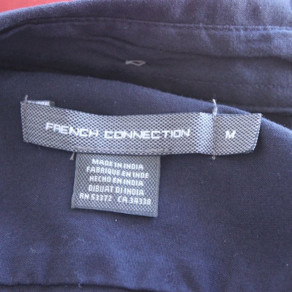 FCUK (French Connection United Kingdom) Men 100% cotton Black Button Down Shirt - Picture 4 of 9